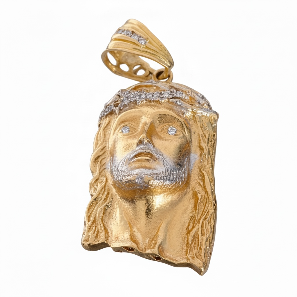 23.8Grams Jesus Head Pendant -
18Karat Solid Gold