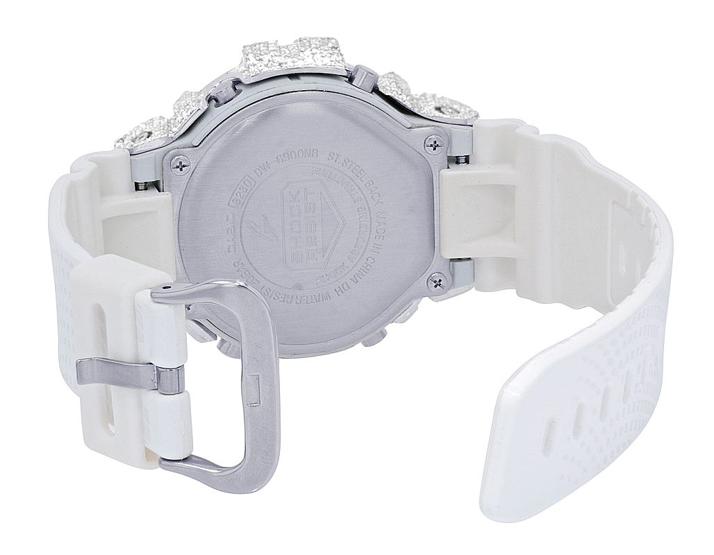 Casio G-Shock White 6900 Iced
Out Diamond Watch 9.9CT