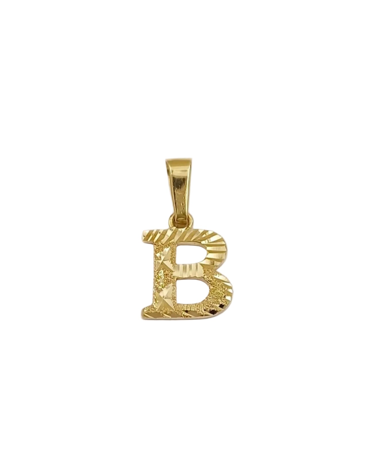18Karat Solid Gold Letter "B" Pendant