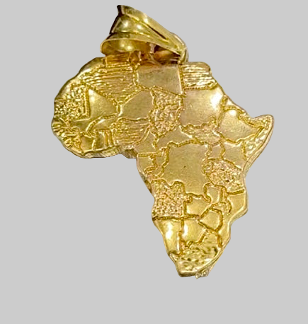 6.4Grams Africa Map 18 Karat Gold Pendant