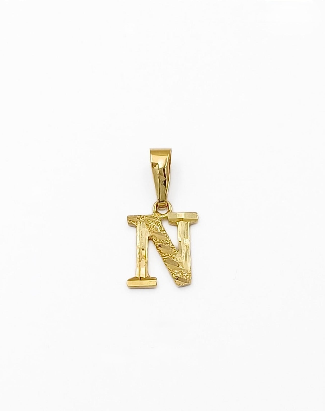 18Karat Solid Gold Letter “N” Pendant