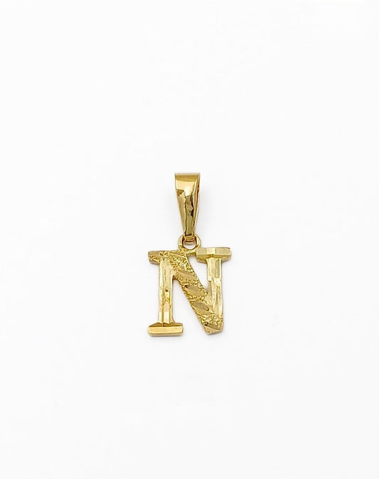 18Karat Solid Gold Letter “N” Pendant