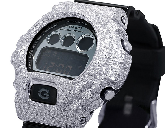 Casio VVS1 Moissanite G-Shock Black 6900 Watch