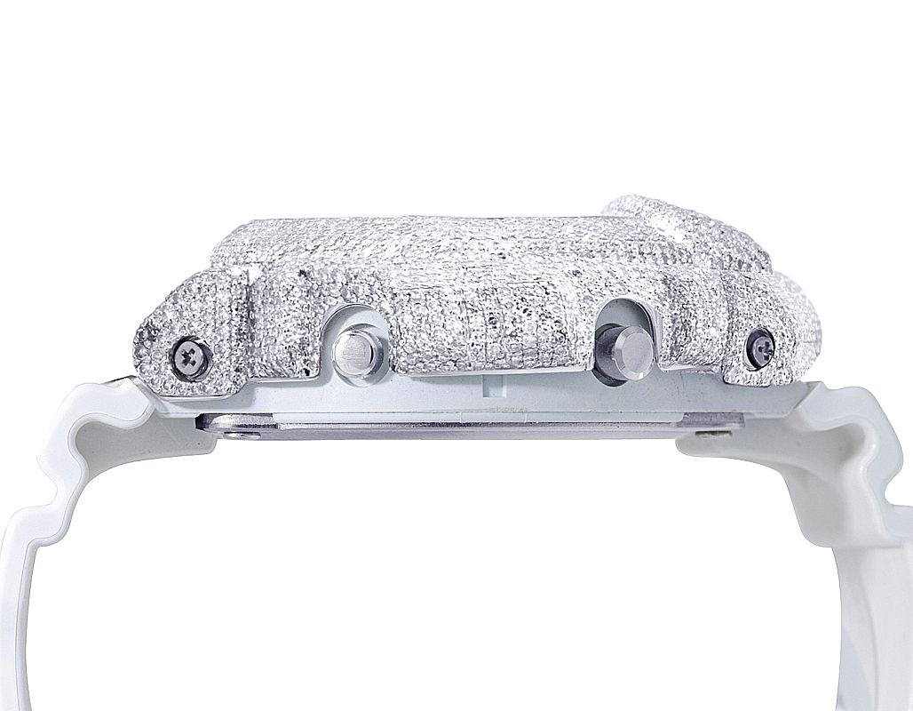Casio G-Shock White 6900 Iced
Out Diamond Watch 9.9CT