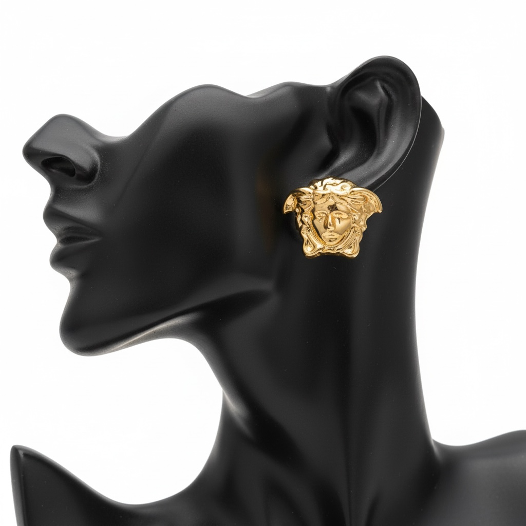 Versace Medusa Stud Gold Earrings