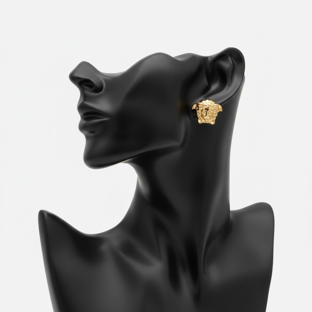 Versace Medusa Stud Gold Earrings