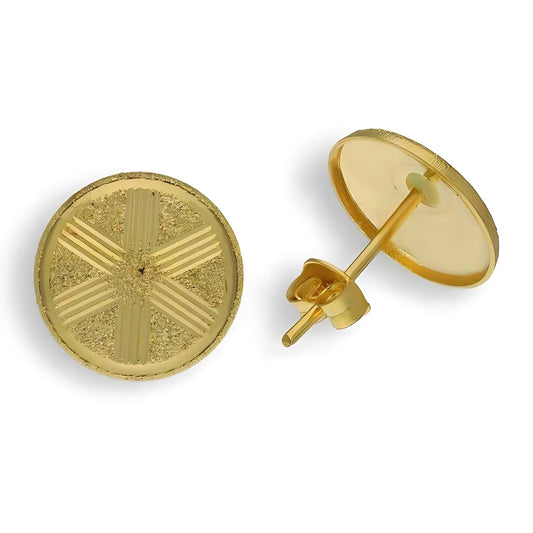 2.0Grams 18Karat Gold Round Shaped Stud Earrings
