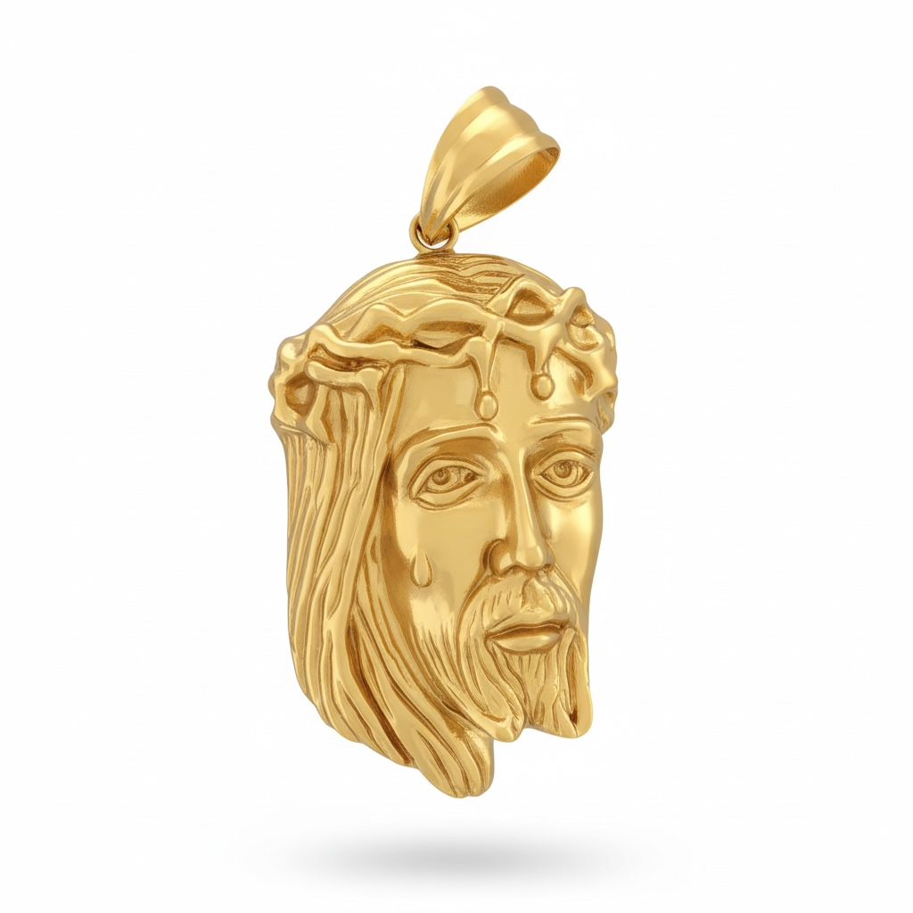 5.5Grams Solid 18k Gold Jesus Christ Crown Thorns Charm Pendant