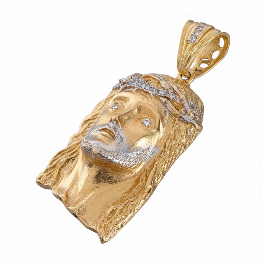 23.8Grams Jesus Head Pendant -
18Karat Solid Gold