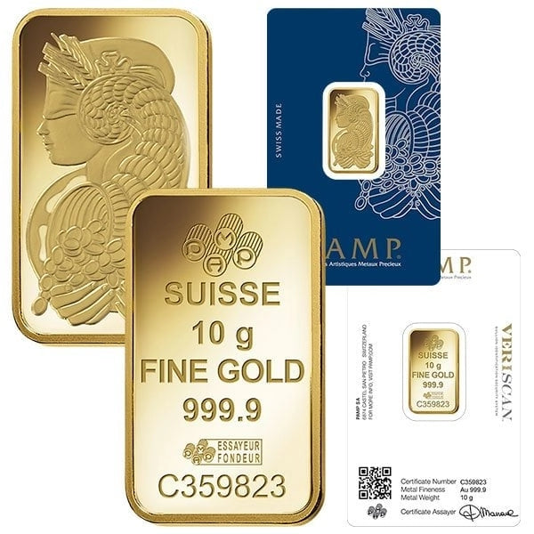 10Gram Pamp Suisse 24Karat Gold Bar